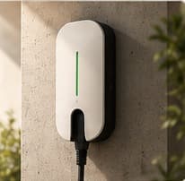 A wall-mounted charger beside a doorway